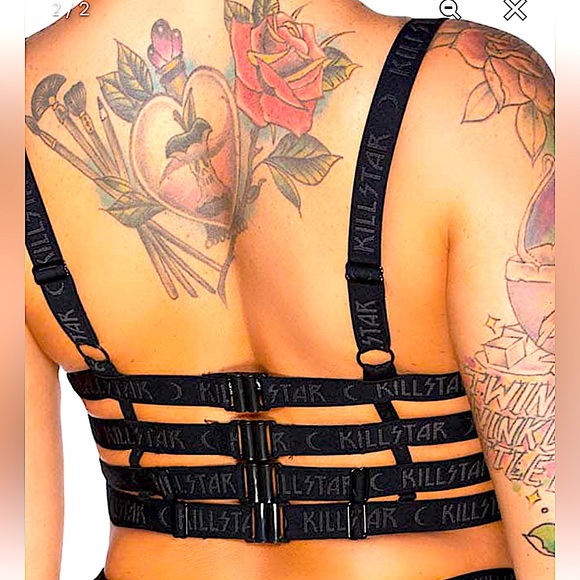 🏷️ BNWT RARE KILLSTAR SIXTH SENSE BLACK SUPER STRAPPY BRA~SM~BNWT~PALMISTRY - Picture 2 of 8